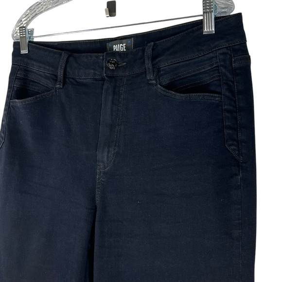 PAIGE Genevieve Dark Indigo Flare Jeans High Waisted 32 Long inseam - Picture 3 of 9